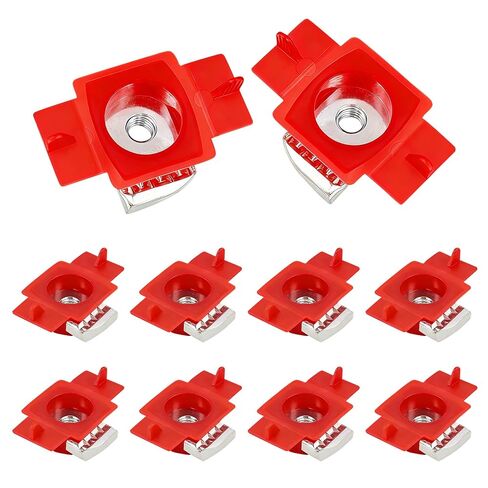 10 قطع 1/4"-20 صواميل مخروطية من النايلون الأحمر، صواميل ضغط القناة مع لمسة نهائية من الزنك الكهربائي، صواميل الأجهزة الملتوية لقناة Unistrut، تركيب اللوحة الشمسية، أنظمة الدعم الهيكلي in Kuwait