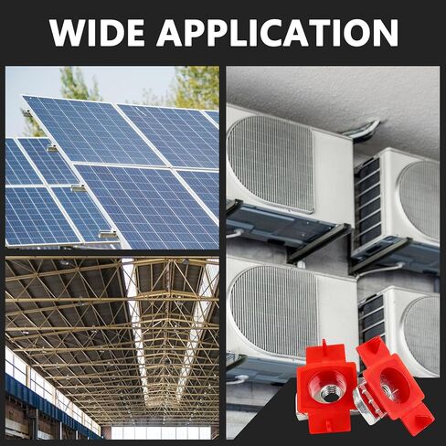 10 قطع 1/4"-20 صواميل مخروطية من النايلون الأحمر، صواميل ضغط القناة مع لمسة نهائية من الزنك الكهربائي، صواميل الأجهزة الملتوية لقناة Unistrut، تركيب اللوحة الشمسية، أنظمة الدعم الهيكلي in Kuwait