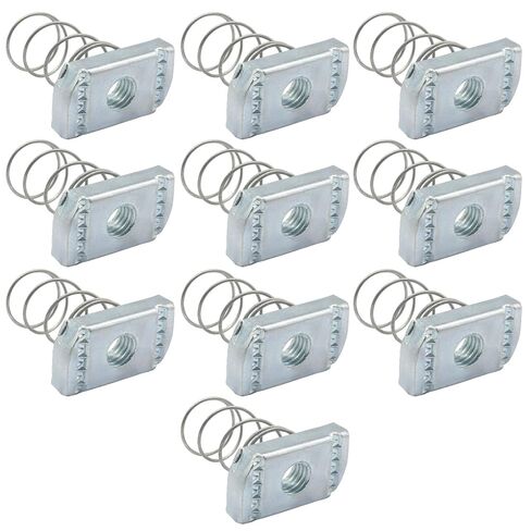 10 Pack Strut Channel Nuts, 3/8"-16 Stainless Steel Long Spring Nuts & Hardware Accessories for Unistrut Channels in Saudi Arabia