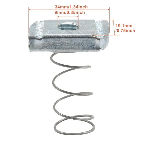 10 Pack Strut Channel Nuts, 3/8"-16 Stainless Steel Long Spring Nuts & Hardware Accessories for Unistrut Channels in Saudi Arabia