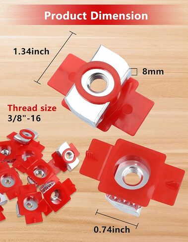 SIHAI 10 قطع 3/8"-16 صواميل قناة Unistrut، صواميل مخروطية من النايلون الدوامة لقناة تبختر أمريكية 1-5/8" والألواح الشمسية وتركيبات مسار الكابلات الكهربائية in Kuwait