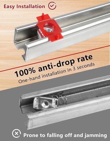 SIHAI 10 قطع 3/8"-16 صواميل قناة Unistrut، صواميل مخروطية من النايلون الدوامة لقناة تبختر أمريكية 1-5/8" والألواح الشمسية وتركيبات مسار الكابلات الكهربائية in Kuwait