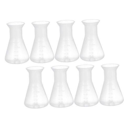 Zerodeko 8pcs Plastic Conical Flask Set Lab Experiment Chemistry Flask Scale for Laboratory in Saudi Arabia