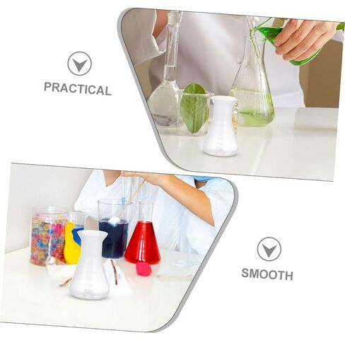 Zerodeko 8pcs Plastic Conical Flask Set Lab Experiment Chemistry Flask Scale for Laboratory in Saudi Arabia