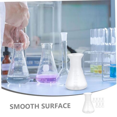 Zerodeko 8pcs Plastic Conical Flask Set Lab Experiment Chemistry Flask Scale for Laboratory in Saudi Arabia