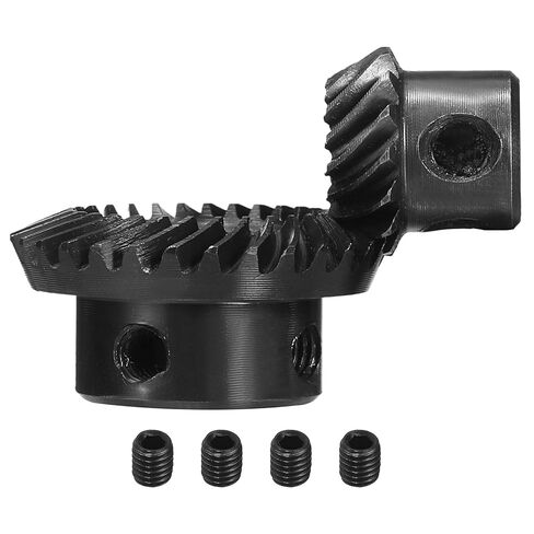 uxcell 90 Degree 1 : 2 Shaft Hole Tapered Bevel Gear, 2 Pcs 1 Mod 6mm Bore 20 Teeth Left Hand and 10mm Bore 40 Teeth Right Hand Ground Spiral Steering Gears for Mechanical Rotation in Saudi Arabia