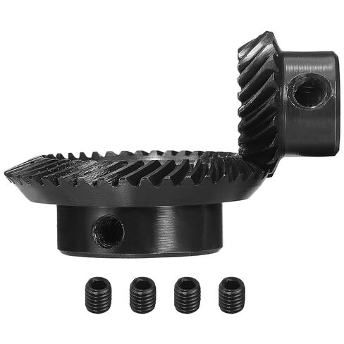 uxcell 90 Degree 1 : 2 Shaft Hole Tapered Bevel Gear, 2 Pcs 1 Mod 6mm Bore 20 Teeth Left Hand and 10mm Bore 40 Teeth Right Hand Ground Spiral Steering Gears for Mechanical Rotation in Saudi Arabia