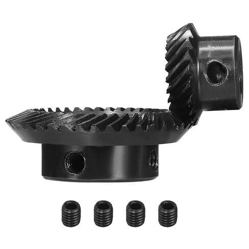 uxcell 90 Degree 1 : 2 Shaft Hole Tapered Bevel Gear, 2 Pcs 1 Mod 6mm Bore 20 Teeth Left Hand and 10mm Bore 40 Teeth Right Hand Ground Spiral Steering Gears for Mechanical Rotation in Saudi Arabia