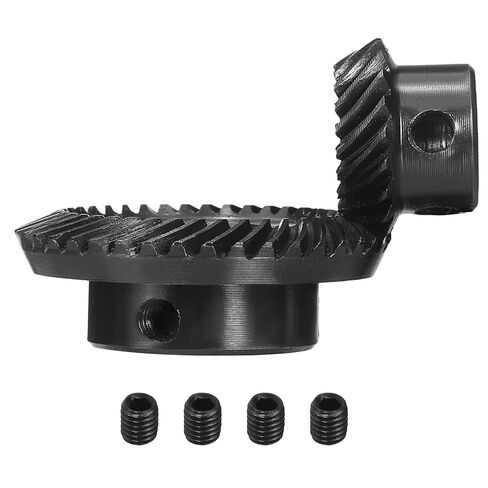 uxcell 90 Degree 1 : 2 Shaft Hole Tapered Bevel Gear, 2 Pcs 1 Mod 6mm Bore 20 Teeth Left Hand and 10mm Bore 40 Teeth Right Hand Ground Spiral Steering Gears for Mechanical Rotation in Saudi Arabia