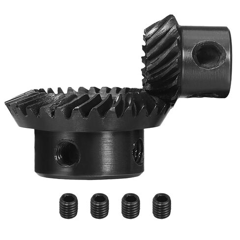 uxcell 90 Degree 1 : 2 Shaft Hole Tapered Bevel Gear, 2 Pcs 1 Mod 6mm Bore 20 Teeth Left Hand and 10mm Bore 40 Teeth Right Hand Ground Spiral Steering Gears for Mechanical Rotation in Saudi Arabia