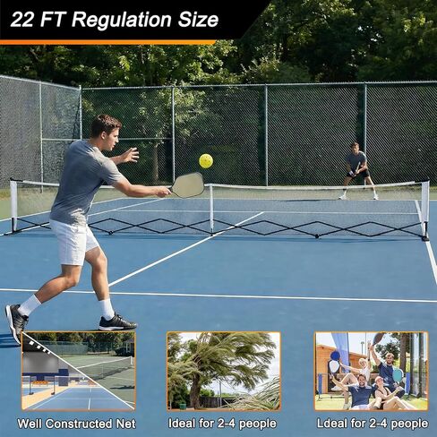 Pickleball Net Portable Outdoor, 22ft Telescopic Retractable Pickle Ball Net with Wheels for Daily Use & Contest, Driveway Pickleball Net with Carry Bag for Indoor & Outdoor Courts Backyards in Kuwait
