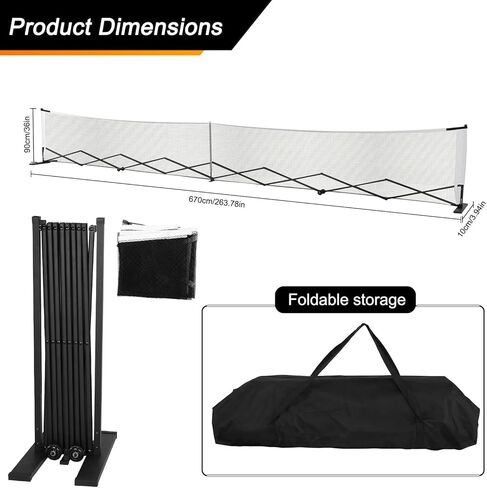 Pickleball Net Portable Outdoor, 22ft Telescopic Retractable Pickle Ball Net with Wheels for Daily Use & Contest, Driveway Pickleball Net with Carry Bag for Indoor & Outdoor Courts Backyards in Kuwait