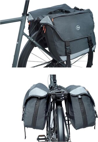 HOMPER حقيبة الدراجة Panniers 35L دراجة سرج حقيبة للرف الخلفي تخزين حقائب ركوب الدراجات الجبلية، حقيبة جذع الدراجة مع Panniers حقيبة تخزين الدراجة للركاب البقالة التسوق السفر الناقل، أسود in Kuwait