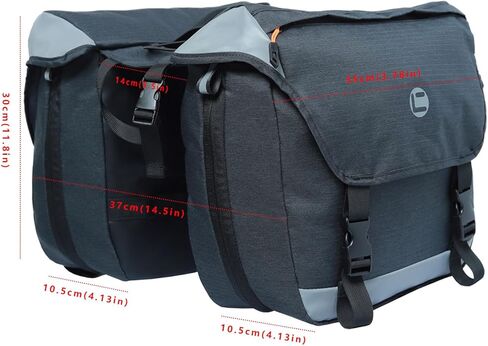 HOMPER حقيبة الدراجة Panniers 35L دراجة سرج حقيبة للرف الخلفي تخزين حقائب ركوب الدراجات الجبلية، حقيبة جذع الدراجة مع Panniers حقيبة تخزين الدراجة للركاب البقالة التسوق السفر الناقل، أسود in Kuwait