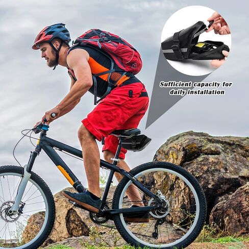 Bike Seat Bag, Saddle Bag Bicycle Under Seat Cycling Accessories, Bike Storage Bag for Mountain or Road Bike in Kuwait