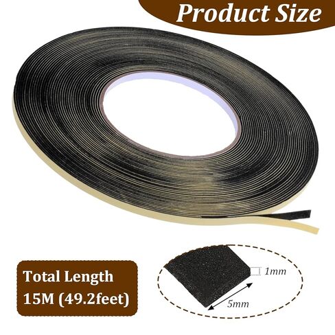 Sliverdew Speaker Gasket Tape, 50Ft Car Speaker Sealing Tape Foam Grip Tapes Soundproofing Waterproofing Automotive Insulation Foam Gasket-Tape 1mm Thick 5mm Width in Saudi Arabia