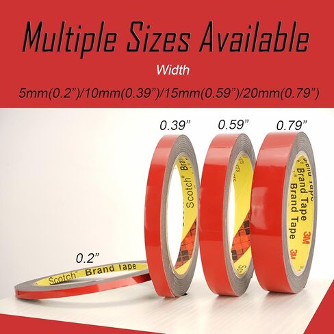 3M Acrylic Plus Tape for Automotive Made of 3M PT1100 0.2"×10Ft Double Sided Tape Heavy Duty for Moldings Claddings Panels Pads and bonding to Automotive Trim in Kuwait