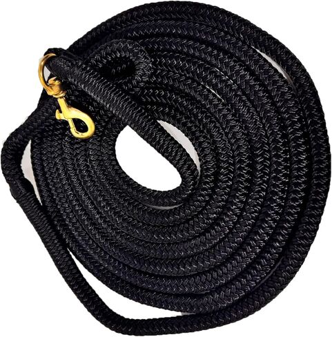 All-Purpose Nylon Horse Lead Rope | Lightweight and Soft Lead Rope | Double Braided |(Black, 10') in Saudi Arabia