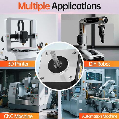 Nema 17 Stepper Motor 1.8‌°‌ 2 Phase High Torque 0.28Nm(39.65oz·in) Bipolar 42x28mm 1.6A 1.2Ω 4-Wire Shaft 24mm φ5mm 42 Stepper Motor Cable 1M for 3D Printer DIY Robot CNC Machine in Kuwait