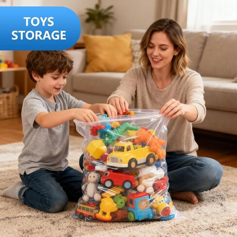 8 عبوات من أكياس تخزين بلاستيكية كبيرة، حجم كبير 3 جالون، 40.64 سم × 45.72 سم، حقيبة كبيرة بسحاب شفاف للملابس، والسفر، والحركة، وحقائب كبيرة بسحاب مع قفل قابل لإعادة الإغلاق، بسمك 2 مل in Kuwait