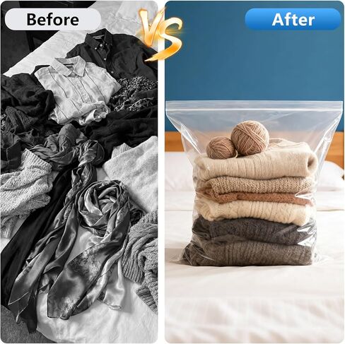 8 عبوات من أكياس تخزين بلاستيكية كبيرة، حجم كبير 3 جالون، 40.64 سم × 45.72 سم، حقيبة كبيرة بسحاب شفاف للملابس، والسفر، والحركة، وحقائب كبيرة بسحاب مع قفل قابل لإعادة الإغلاق، بسمك 2 مل in Kuwait