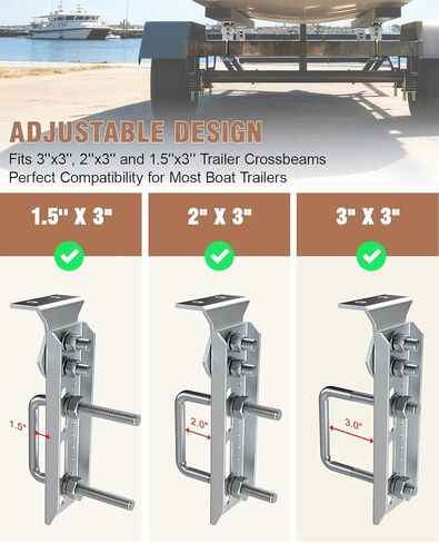 ترقية القارب مقطورة بطابقين قوس المجلفن الطوابق قوس ل 1.5 "× 3" ، 2 "× 3" ، 3 "× 3" قارب مقطورة شعاع العارضة الملحقات in Kuwait