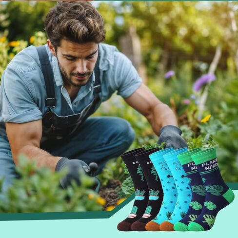EBOOT 3 Pair Women's Plant Socks for Plant Lovers Gifts Christmas Novelty Crew Plant Socks Gardening for Lady Birthday(Vines Style) in Saudi Arabia