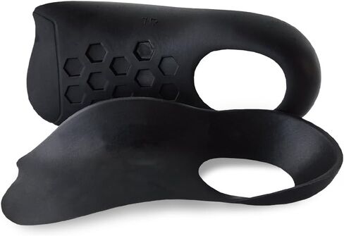 نعال داخلية داعمة نصف قوس للرجال والنساء - حشوات أحذية رقيقة لتقويم العظام لعلاج التهاب اللفافة الأخمصية، والقدم المسطحة، والأقواس العالية والكب الزائد - تصميم خفيف الوزن من المطاط اللدن حراريًا لتخفيف آلام الكعب والقدم (L) in Kuwait