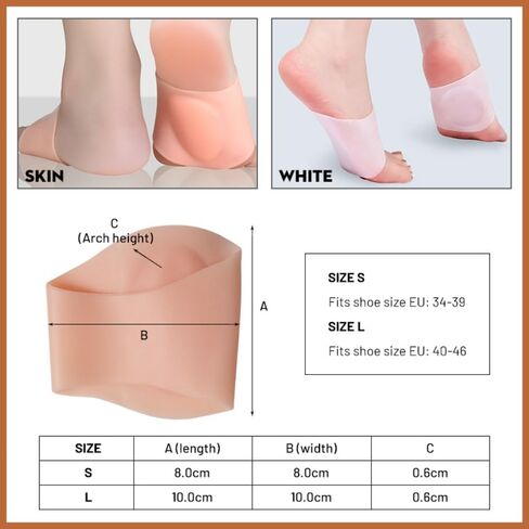 أكمام دعم قوس القدم من XINIFOOT - تخفيف تقويم العظام للقدم المسطحة وآلام التقوس - دعم للجنسين للرجال والنساء (كبير، زوجان) in Kuwait