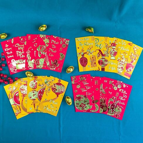 المظلات الحمراء للعام الفيتنامي الجديد ، 20 في المائة من مهرجان الربيع الآسيوي المحظوظين الحزم الحمراء ، 2025 سنة من الأظرف الحمراء للثعبان لزخارف السنة الجديدة في فيتنام/فونج بيو موو. in Kuwait