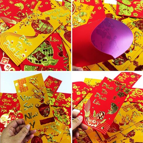 المظلات الحمراء للعام الفيتنامي الجديد ، 20 في المائة من مهرجان الربيع الآسيوي المحظوظين الحزم الحمراء ، 2025 سنة من الأظرف الحمراء للثعبان لزخارف السنة الجديدة في فيتنام/فونج بيو موو. in Kuwait