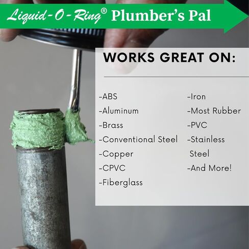 Plumber’s Pal Non-Hardening PTFE Thread Sealant Paste – Seals Worn Metal & Plastic Pipe Threads, High Temp & High Pressure (10,000 PSI), 5oz Brush Top Can, Made in USA in Kuwait