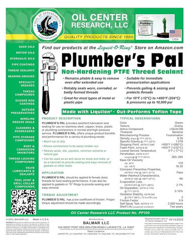 Plumber’s Pal Non-Hardening PTFE Thread Sealant Paste – Seals Worn Metal & Plastic Pipe Threads, High Temp & High Pressure (10,000 PSI), 5oz Brush Top Can, Made in USA in Kuwait