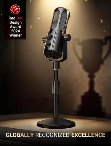 FIFINE AmpliTank TANK6S Vocal-Dynamic-Microphone, XLR-USB-Podcast-Microphone with Desktop Stand, Mute Button, Volume Knob, Studio Metal Built, Streaming-Mic for Content Creation, Music Recording in Saudi Arabia