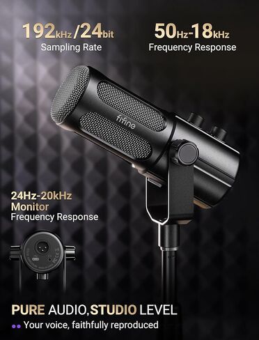 FIFINE AmpliTank TANK6S Vocal-Dynamic-Microphone, XLR-USB-Podcast-Microphone with Desktop Stand, Mute Button, Volume Knob, Studio Metal Built, Streaming-Mic for Content Creation, Music Recording in Saudi Arabia