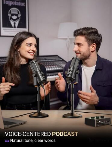 FIFINE AmpliTank TANK6S Vocal-Dynamic-Microphone, XLR-USB-Podcast-Microphone with Desktop Stand, Mute Button, Volume Knob, Studio Metal Built, Streaming-Mic for Content Creation, Music Recording in Saudi Arabia