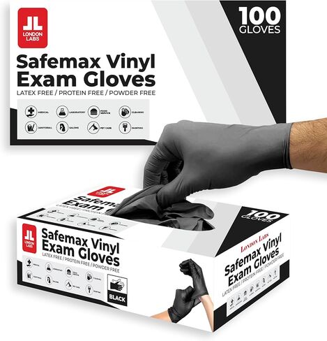 Black Synthetic Vinyl Exam Gloves Powder Free and Latex Free in Saudi Arabia