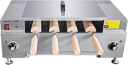 Commercial Electric Ice Cream Cone Oven Machine, 3000W Toaster with 4 Roller, Perfect for Chimney Cakes & Delicious Bread, Ideal for Bakeries & Desserts in Saudi Arabia