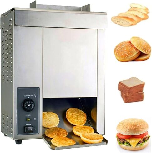 Commercial Burger Buns Toaster,Electric Vertical Burger Baking Machine,1400PCS/H,50-300℃ Adjustable,Automatic Conveyor Toaster,2000w in Kuwait
