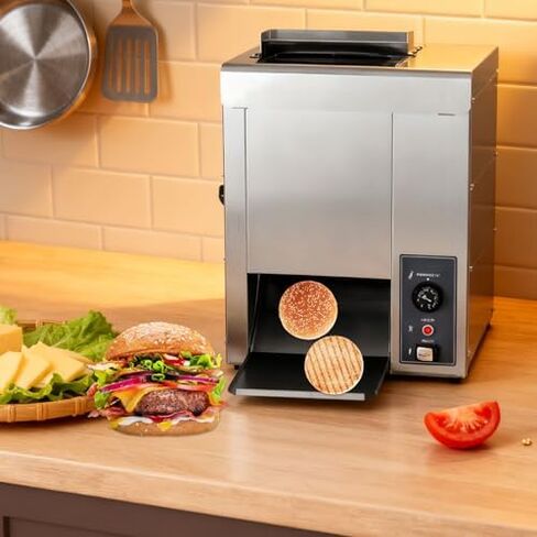 2000wCommercial Vertical Hamburger Toaster Machine Food Grade Stainless Steel Auto Bun Griller Toasting Machine,for Fast Food,Diner,Bakery in Saudi Arabia