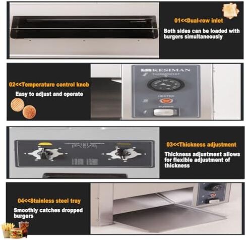 2000wCommercial Vertical Hamburger Toaster Machine Food Grade Stainless Steel Auto Bun Griller Toasting Machine,for Fast Food,Diner,Bakery in Saudi Arabia