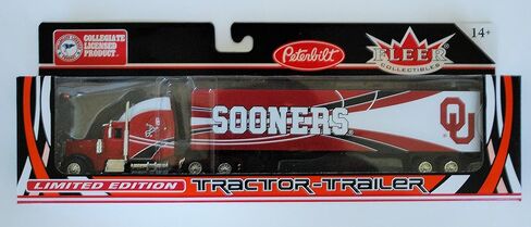 FLEER Collectibles 2005 COLLEGIATE Team Collectible 1:80 Scale PETERBILT Diecast Tractor Trailer UNIVERSITY OF OKLAHOMA SOONERS in Kuwait