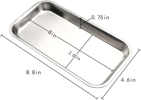 3PCS Stainless Steel Trays 8.6 Inch Silver Lab Instrument Tool Pallet Instrument Panels for Dining Table Bathroom Vanities Countertops in Saudi Arabia