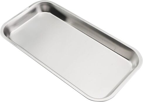 3PCS Stainless Steel Trays 8.6 Inch Silver Lab Instrument Tool Pallet Instrument Panels for Dining Table Bathroom Vanities Countertops in Saudi Arabia