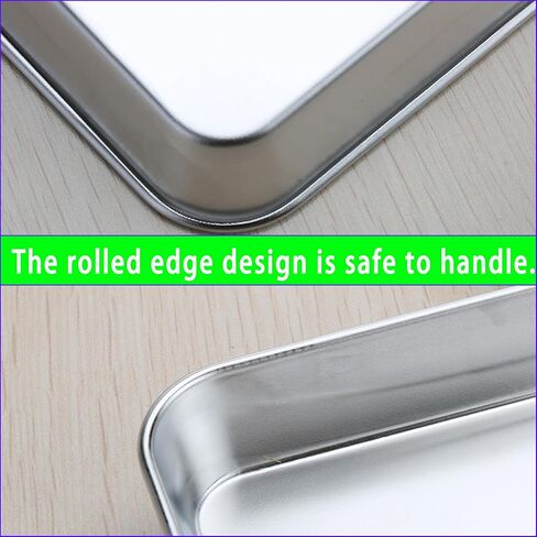 2 Pack Professional Medical Surgical Tray Flat Type Stainless Steel Dental Trays Thickening Lab Instrument Supplies Tools Tray for Dental Piercing Lab Instrument Kitchen Pet Tools(9 * 4.6 * 0.8) in in Kuwait