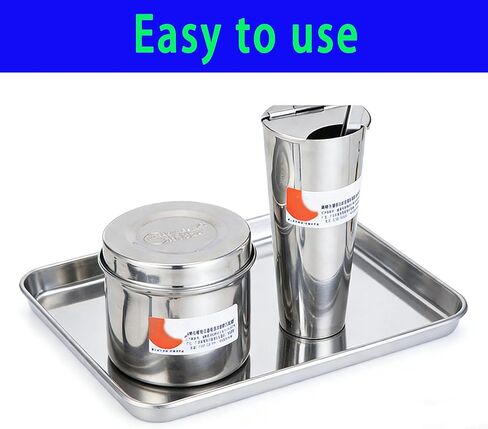 2 Pack Professional Medical Surgical Tray Flat Type Stainless Steel Dental Trays Thickening Lab Instrument Supplies Tools Tray for Dental Piercing Lab Instrument Kitchen Pet Tools(9 * 4.6 * 0.8) in in Kuwait