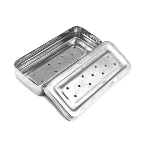 17x7x3 Cm Instruments Box Perforated Stainless Steel Holloware Tray Box A+ Quality in Saudi Arabia