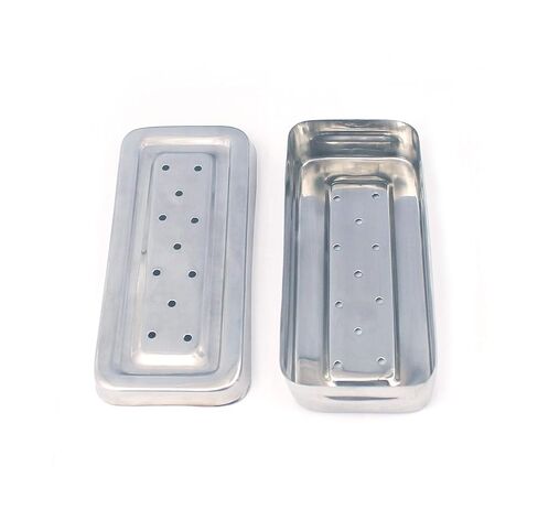 17x7x3 Cm Instruments Box Perforated Stainless Steel Holloware Tray Box A+ Quality in Saudi Arabia