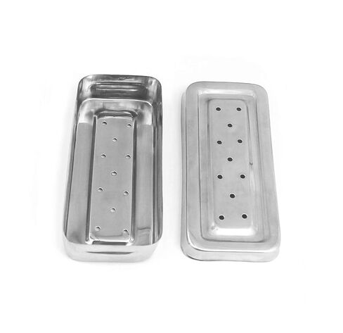 17x7x3 Cm Instruments Box Perforated Stainless Steel Holloware Tray Box A+ Quality in Saudi Arabia