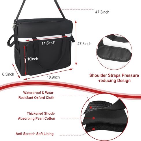 حقيبة حمل متوافقة مع ماكينة سلوشي نينجا سلوشي، حقيبة حمل ماكينة سلاشي المحمولة في الهواء الطلق، حقيبة سفر لصانع المشروبات المجمدة مقاومة للصدمات لـ FS301/FS300، فتحة أمامية ومقابض جانبية in Kuwait